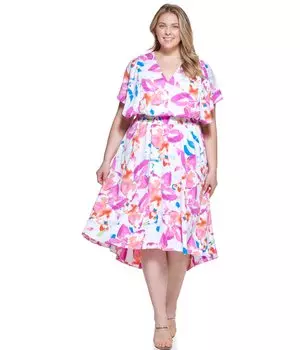 Платье DKNY, Plus Size Flutter Sleeve Smock Dress