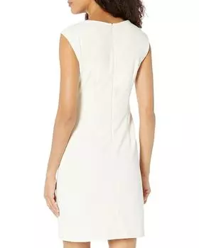 Платье DKNY Sleeveless Faux Wrap Dress with Hardware, цвет Buttercream