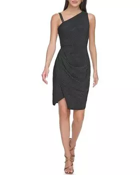 Платье DKNY Sleeveless Mix Media Studded, черный