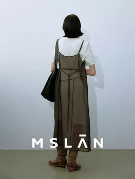 Платье длинное Mslan, темно-кофейный