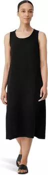 Платье длиной до икры с овальным вырезом Eileen Fisher, черный