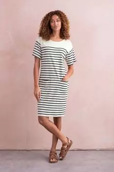 Платье длиной до колена из натурального хлопка Celtic & Co., белый