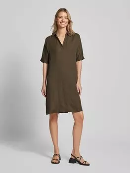 Платье длиной до колена из смесовой вискозы, модель «Querike» Someday, темно-зеленый
