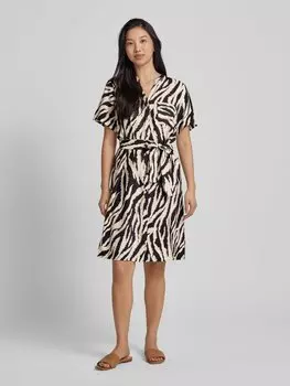 Платье длиной до колена с анималистичным принтом, модель «JACIRA» Object, черный