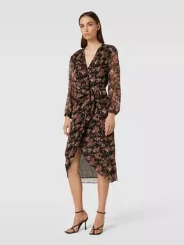 Платье длиной до колена с цветочным узором по всей поверхности, модель «КЭРОЛ» Mango, черный