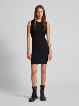 Платье длиной до колена с фактурным узором ARMANI EXCHANGE, черный