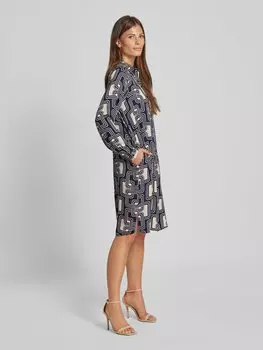 Платье длиной до колена с короткой планкой на пуговицах Milano Italy, темно-синий