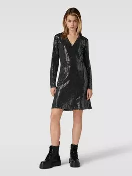 Платье длиной до колена с отделкой пайетками, модель 'IDDY' Pieces, черный
