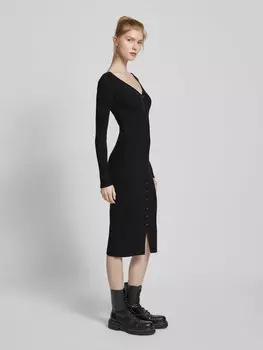 Платье длиной до колена с полной застежкой на пуговицы Calvin Klein Jeans, черный