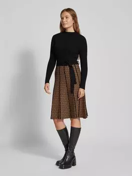 Платье длиной до колена с тонким рубчиком Apricot, черный