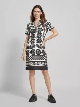 Платье длиной до колена с туникообразным воротником Oui, черный