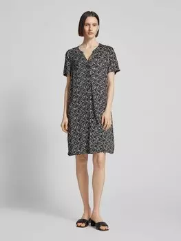 Платье длиной до колена с узором по всей поверхности ROBE LGRE, черный