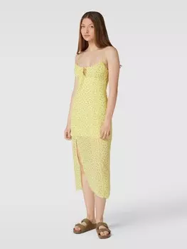 Платье длиной до колена с узором по всей поверхности Review, неоновый желтый