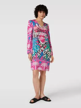 Платье длиной до колена с V-образным вырезом из вискозы miss goodlife, розовый