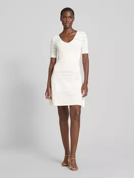 Платье длиной до колена с V-образным вырезом, модель «Fuart» BOSS Orange, кремовый