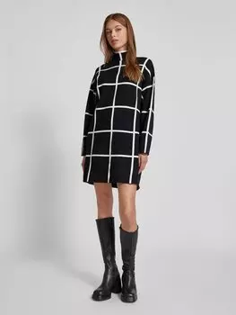 Платье длиной до колена с воротником-стойкой Apricot, черный