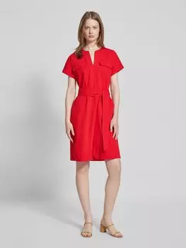 Платье длиной до колена с завязывающимся поясом Marc Cain, красный