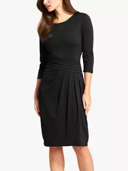 Платье длиной до колена со складками на талии HotSquash, черное