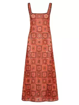 Платье длиной до щиколотки крючком Birdsong Johanna Ortiz, красный