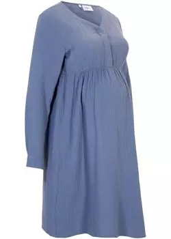 Платье для беременных/кормящих муслин Bpc Bonprix Collection, голубой