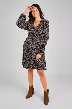 Платье для беременных с цветочным принтом на пуговицах Jojo Maman Bb, черный