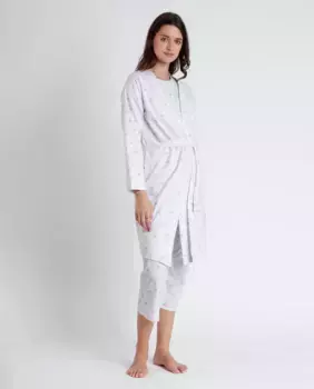 Платье для беременных с длинными рукавами из белого хлопкового трикотажа Disney, белый