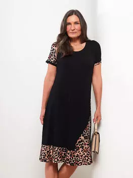 Платье для беременных с круглым вырезом и короткими рукавами LCW Grace