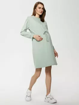 Платье для беременных с круглым вырезом и завязками на талии с длинным рукавом LC Waikiki Maternity