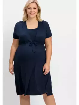 Платье для беременных Sheego "большие размеры", из трикотажа, с функцией кормления, синий
