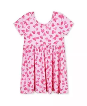 Платье для девочек Ocean Teal с короткими рукавами и завитками Gerber, розовый