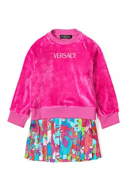Платье для девочек с цветными блоками и логотипом Versace