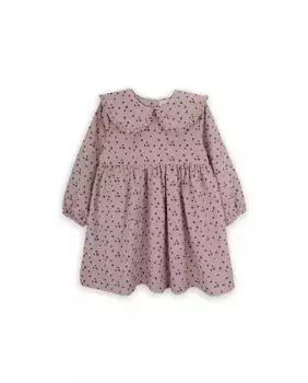 Платье для девочек с цветочным принтом и длинными рукавами KNOT, розовый