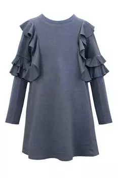Платье для девочек с длинными рукавами и оборками Hannah Banana, цвет charcoal