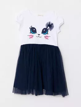 Платье для девочек с круглым вырезом и короткими рукавами Breeze