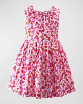 Платье для девочек с разноцветными сердечками и конфетти на День святого Валентина Rachel Riley, цвет Pink
