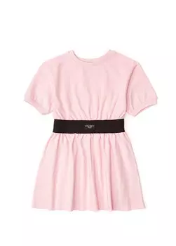 Платье для девочек сиреневого цвета с логотипом на талии Dolce&Gabbana