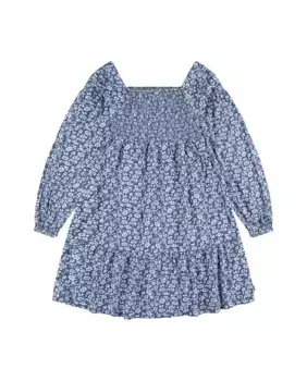 Платье для девочек со сборками и рукавами-колокольчиками Levi's, синий