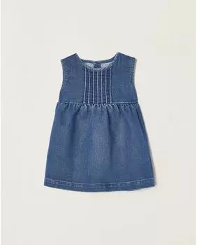 Платье для девочки без рукавов с вязаной внутренней частью Zippy, синий