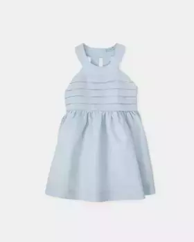Платье для девочки без рукавов со складками Tutto Piccolo, голубой