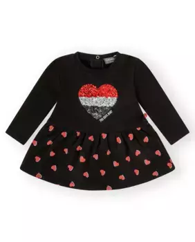 Платье для девочки черное с принтом Canada House, черный