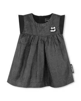 Платье для девочки черного цвета с короткими рукавами Karl Lagerfeld Kids, чёрный