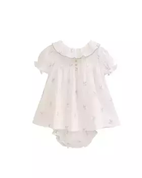 Платье для девочки Ecru с принтом ветвей и трусиками в тон Dadati, белый