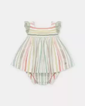 Платье для девочки и чехол для подгузников с многоцветным полосатым принтом Martn Aranda, многоцветный