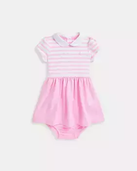 Платье для девочки из эластичного понте с воротником Polo Ralph Lauren, цвет Rosa