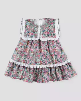 Платье для девочки из хлопчатобумажной ткани с цветочным принтом Foque, красный