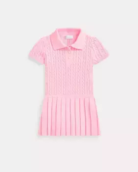 Платье для девочки из хлопка с вышитой лошадкой Polo Ralph Lauren, цвет Rosa
