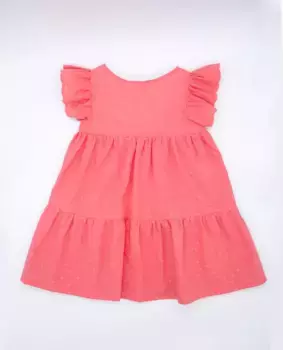 Платье для девочки из хлопка с оборками Fina Ejerique, коралловый