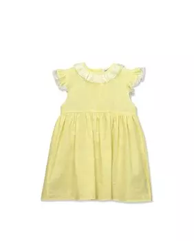 Платье для девочки из мягкой клетчатой ткани BABID, желтый