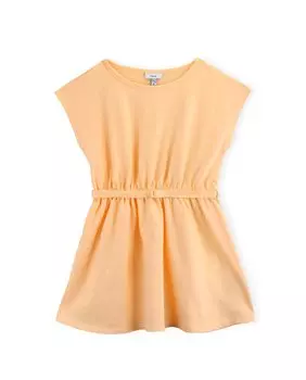 Платье для девочки из органического хлопка с эластичной резинкой на талии KNOT, желтый