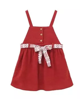 Платье для девочки на бретелях и поясе Dadati, гранатовый